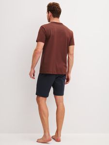 Calida herrpyjamas kort Relax Essentials 43185 278 brick red