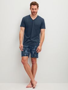 Calida herrpyjamas kort Relax Streamline 46186 359 night shadow