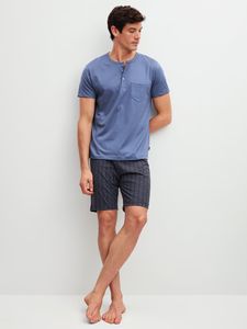 Calida herrpyjamas kort Relax Imprint 47287 475 coastal fjord