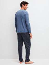 Calida herrpyjamas lång Relax Imprint 47686 475 coastal fjord