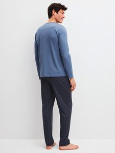 Calida herrpyjamas lång Relax Imprint 47686 475 coastal fjord