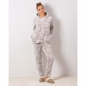 Trofé fleece dress 56209 ljus leo/brun