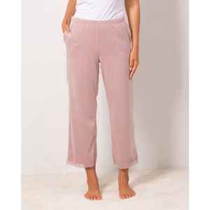 Trofé byxa 7/8 i soft velour 56221 / rosa 5200