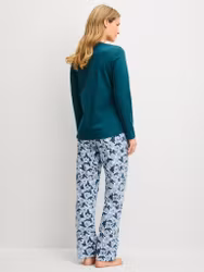 Calida pyjamas Midnight Flower 40058 / 520 dark petrol
