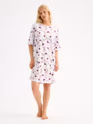 Nanso big shirt Unelias 29747 vit/plommen 3670