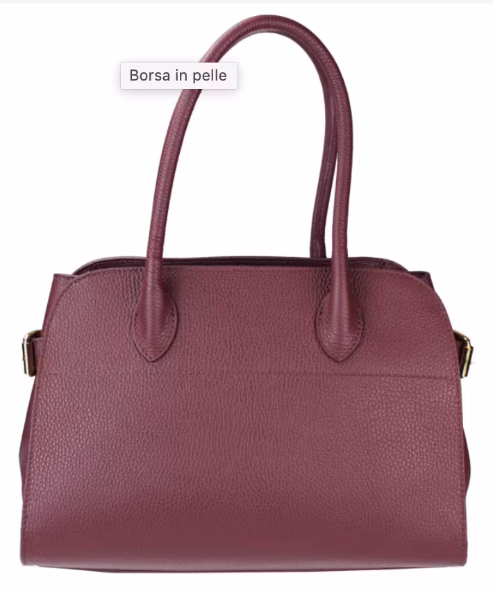 Skulderveske i ekte italiensk skinn med avtagbar rem