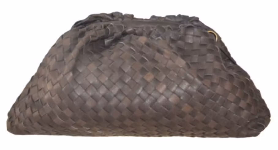 Eksklusiv clutch / crossbody veske i flettet vevd italienske skinn