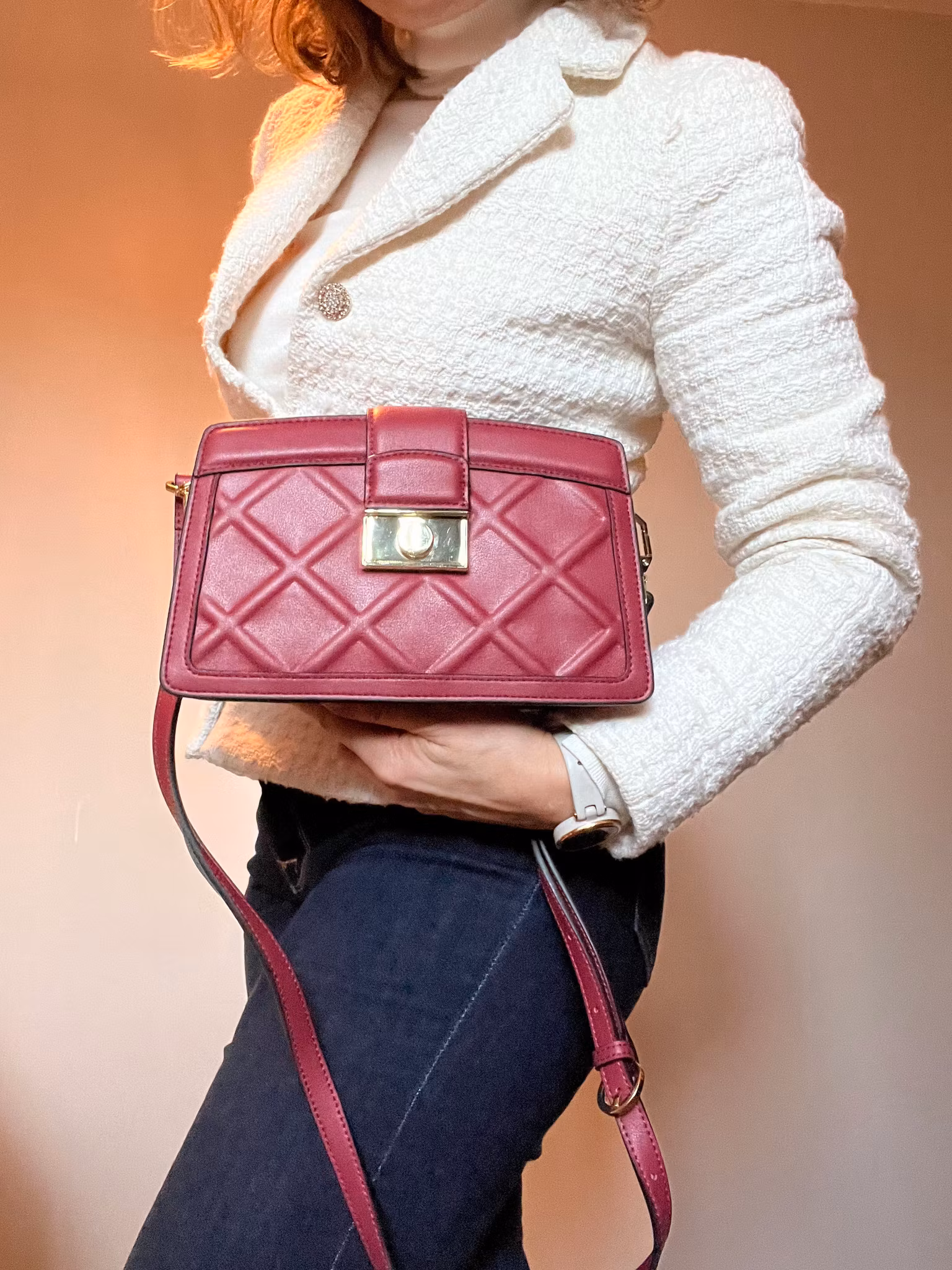 Vattert veske med to trendy skulderstropper - 3 varianter