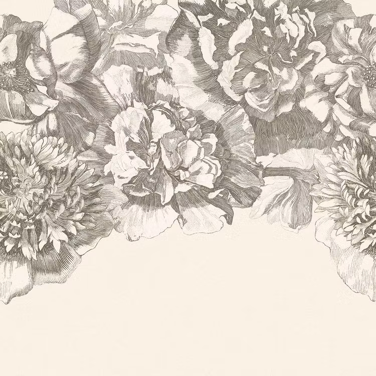 Flower Fall Black & White
