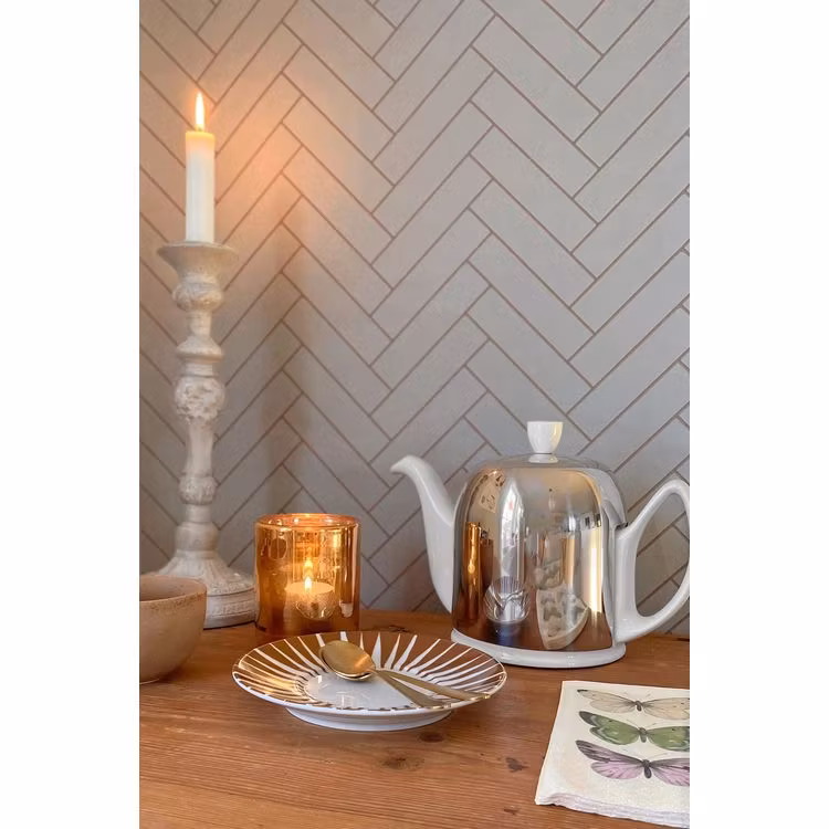 Herringbone Greige Blue