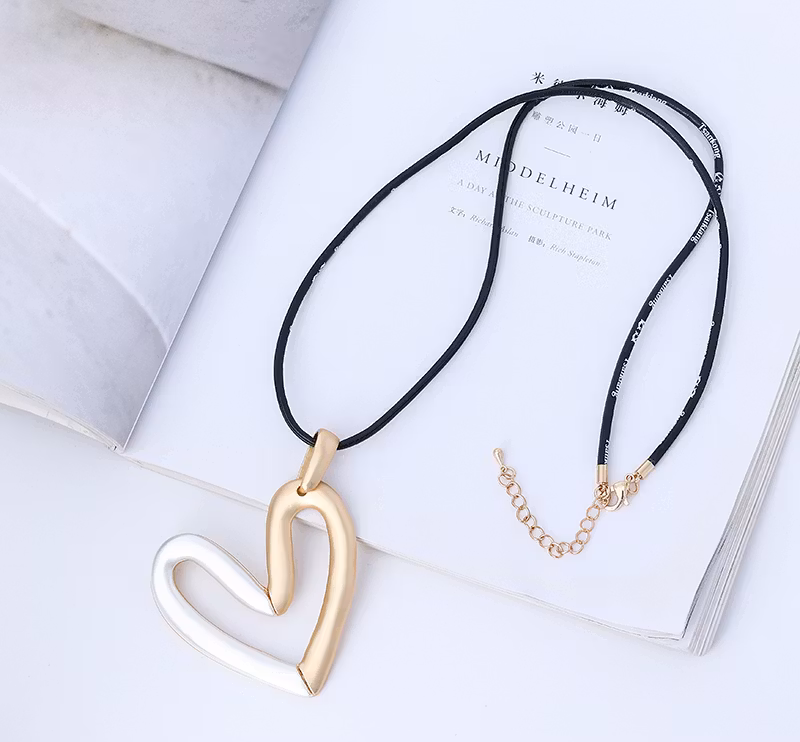 Halsband Split silver/guld hjärta