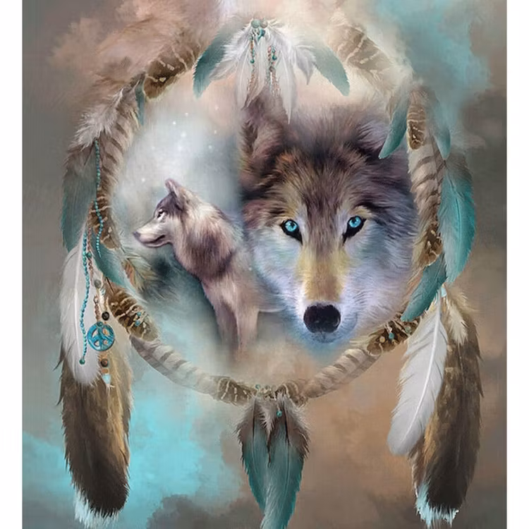 Diamanttavla (R) Drömfångare Varg 40x50