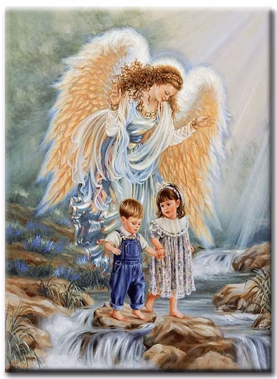 Diamanttavla Angel And Children 40x50
