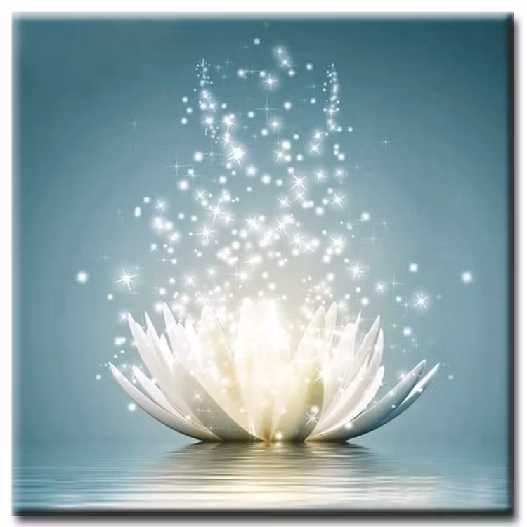 Diamanttavla Sparkling Lotus 30x30