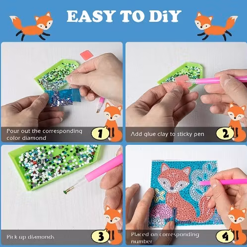 Diamond Painting (R) Djur 4 st 15x15