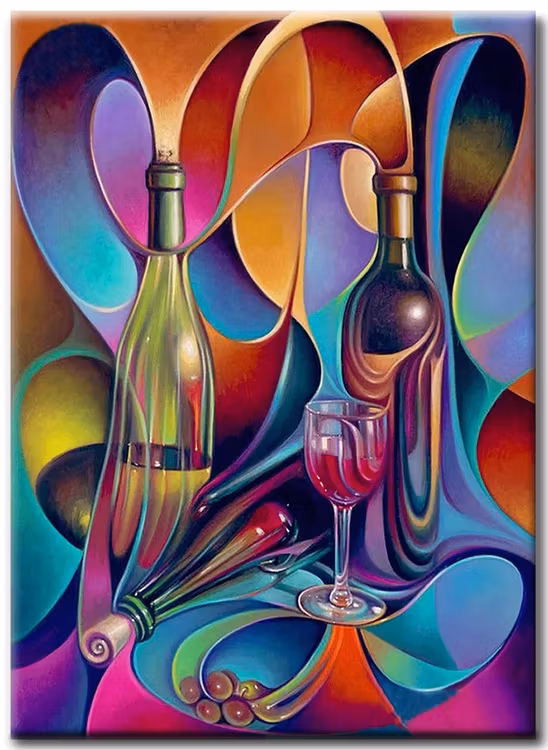 Diamanttavla (R) Abstract Bottles 40x50