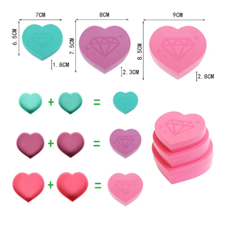 Diamond Painting Tråg Hjärtan 3-Pack Lila