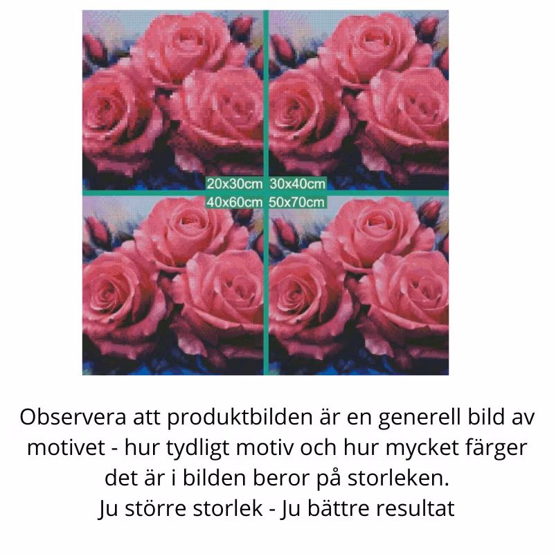 Diamanttavla Pink Flowers  20x30