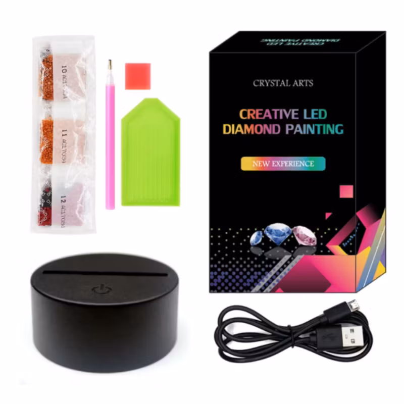 Diamond Painting LED lampa Nalle