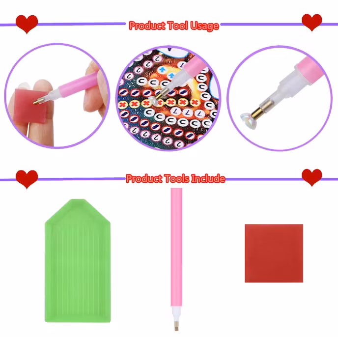 Diamond Painting Julkort 6-Pack Julblommor