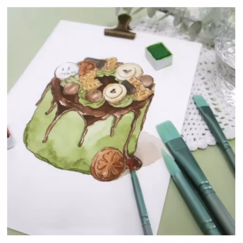 Paint By Number Penslar Nylon 4-Pack Grön