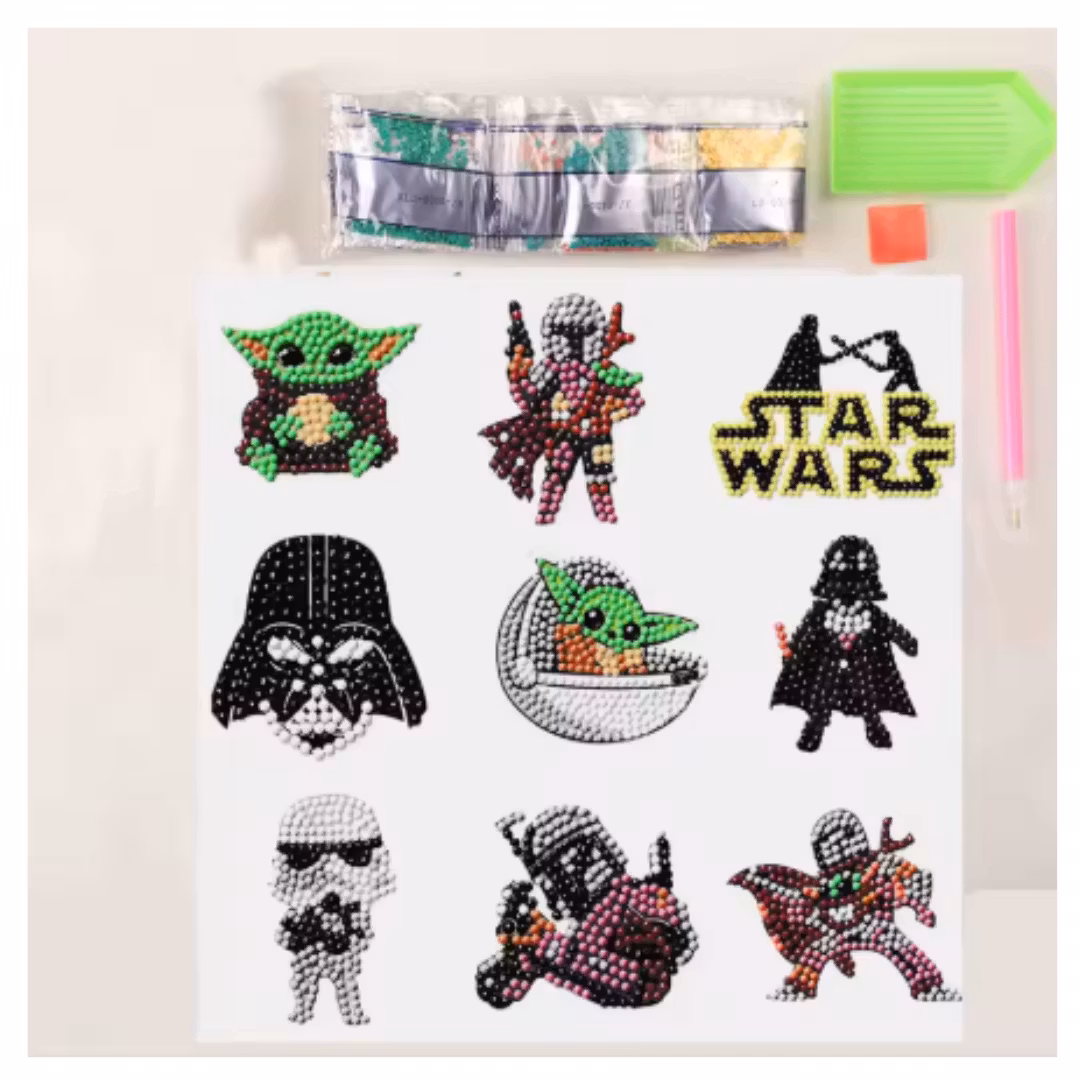 Diamond Painting Stickers Snövit Med Dvärgar 8 st