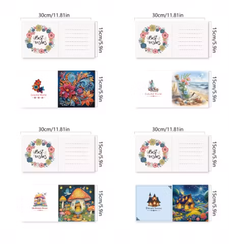 Diamond Painting Kort 6-Pack Butterflies