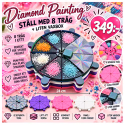 Diamond Painting Trågställ Med 8 Tråg + Vaxbox Lila