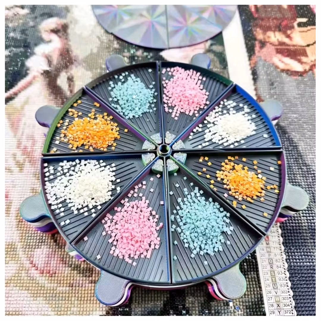 Diamond Painting Trågställ Med 8 Tråg + Vaxbox Lila