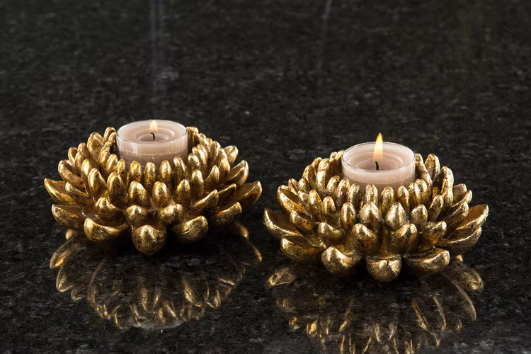 Lotus Ljushållare Guld 12x4 cm