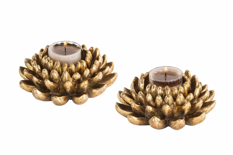 Lotus Ljushållare Guld 12x4 cm