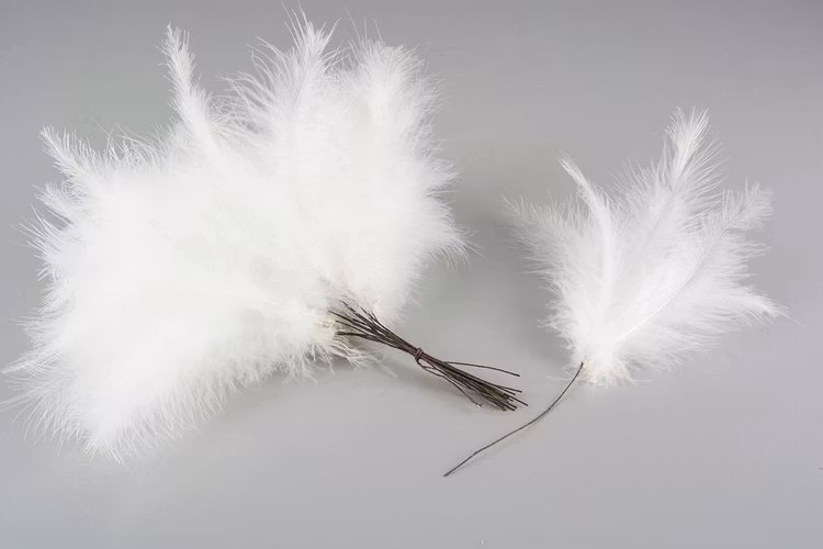 Fjäder Vippa Vit 12 st