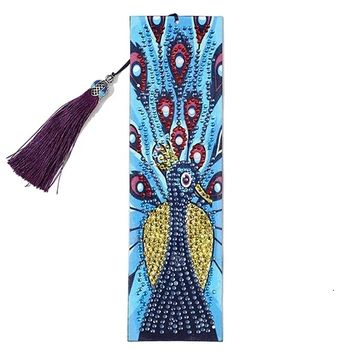 Bokmärke Blå Påfågel 21x6 Cm