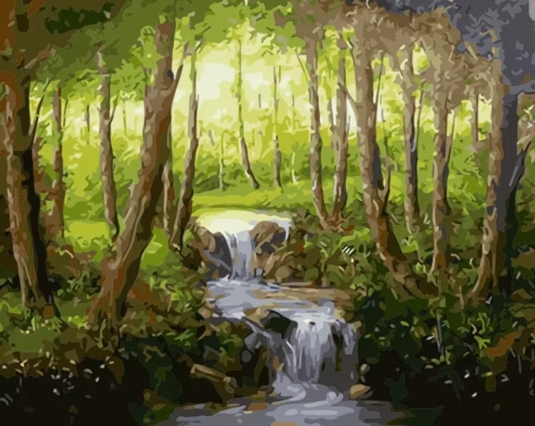 Paint By Numbers Skogsbäcken 40x50