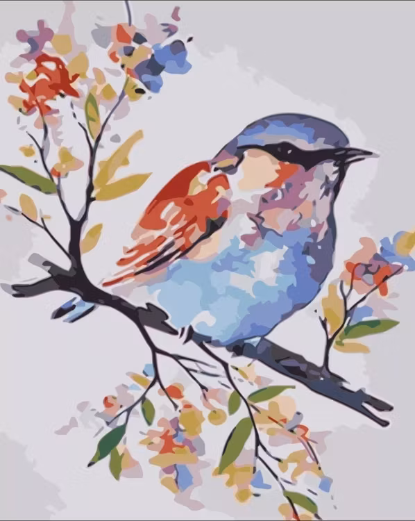 Paint By Numbers Little Color Bird 40x50