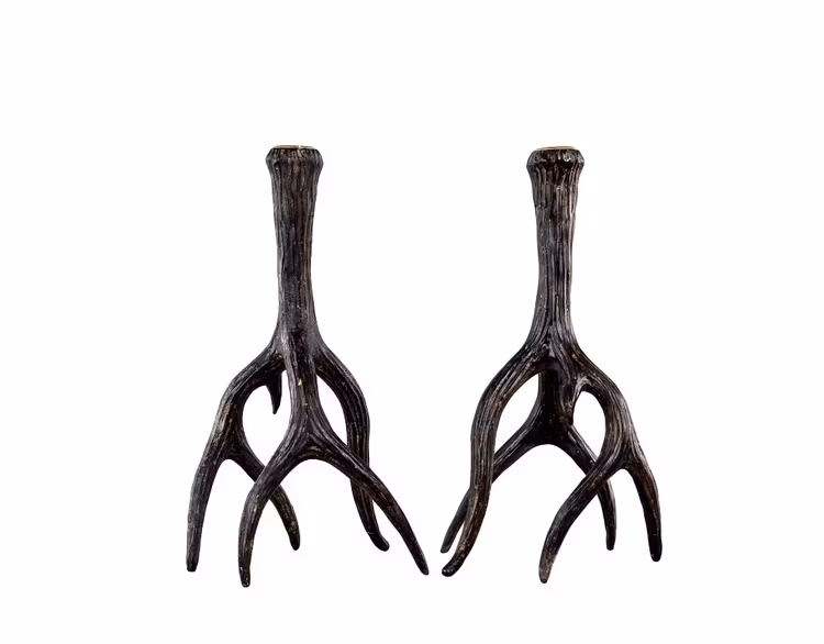 Ljusstake Renhorn Mörkbrun Poly