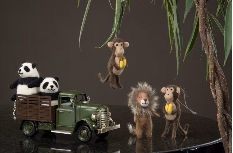 Ulldjur Hängande Apa