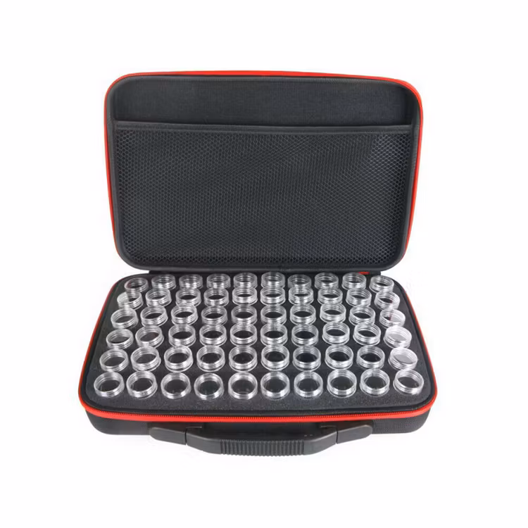 Pärlförvaring Väska Röd Med 60 Burkar