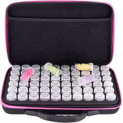 Pärlförvaring Väska Rosa Med 60 Burkar - Leverans v. 47-48