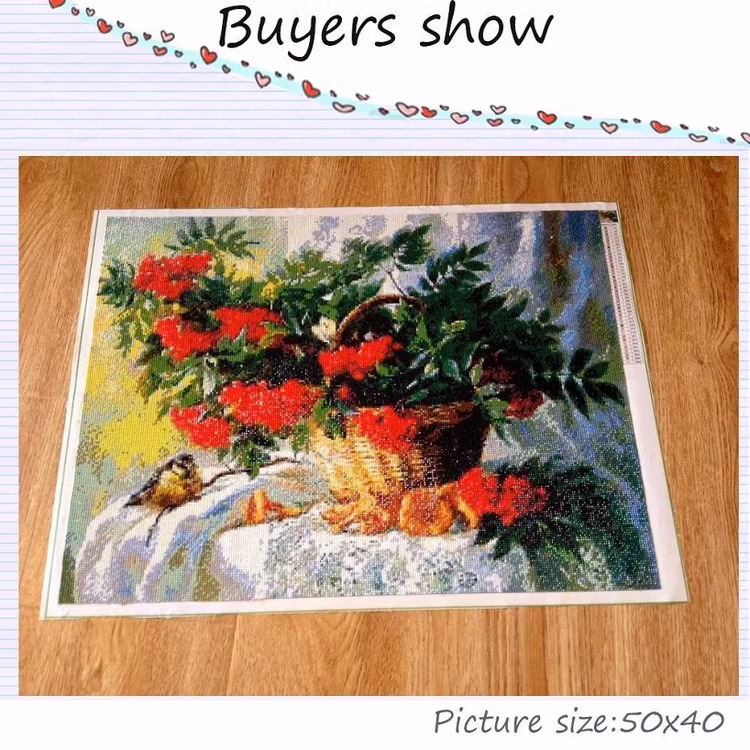 Diamanttavla (R) Rönnbär Och Svampar 50x40