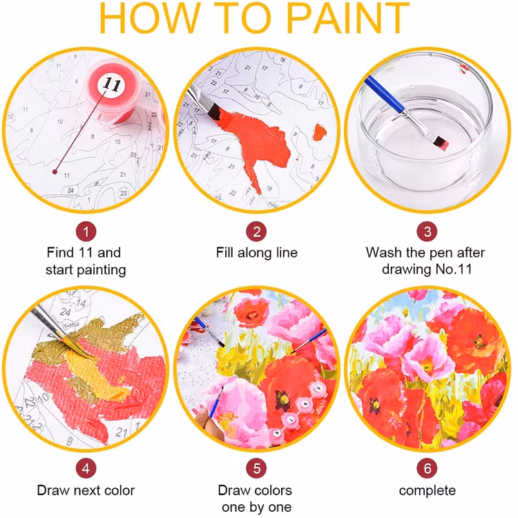 Paint By Numbers Vit Häst 40x50