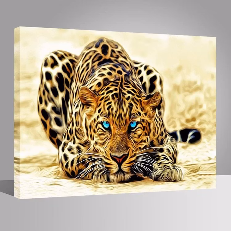 Paint By Numbers Leopard Blue Eyes - Leveranstid 1-3 Dagar
