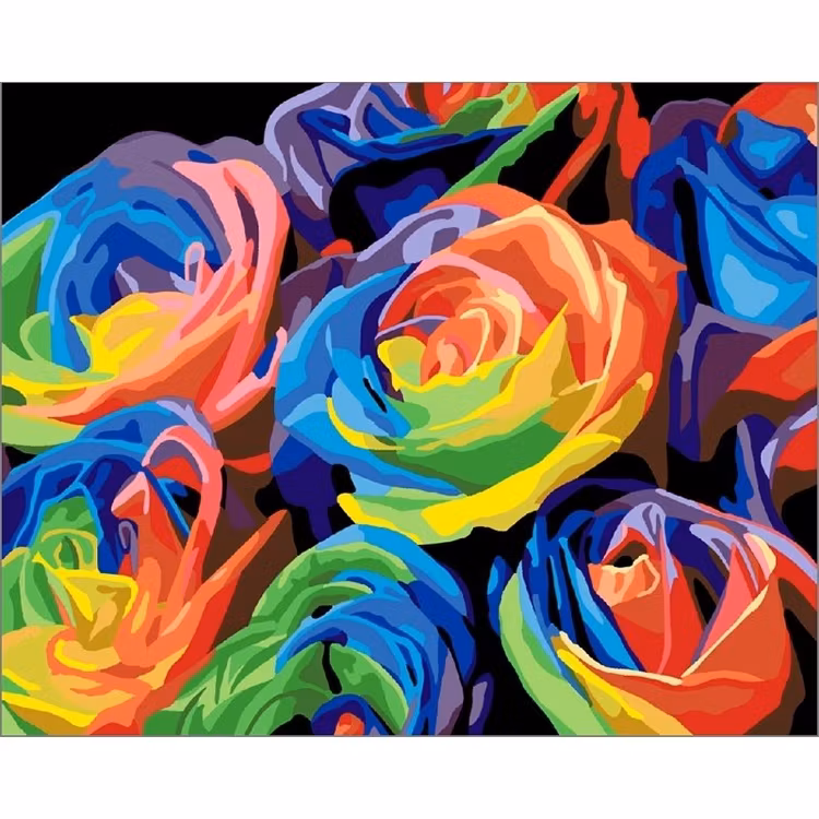 Paint By Numbers Colorful Roses 40x50