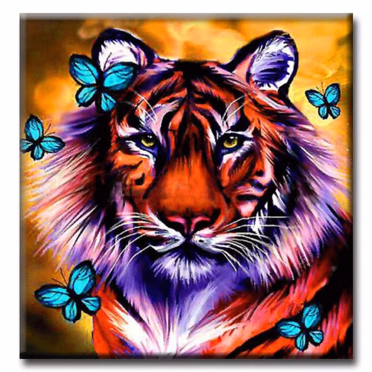 Diamanttavla Color Tiger 50x50