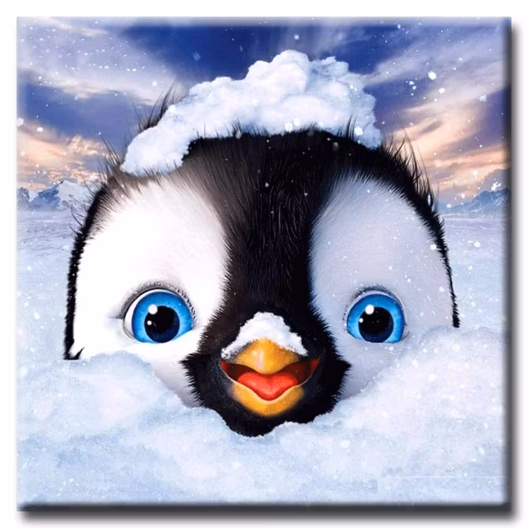 Diamanttavla Lovely Penguin 20x20