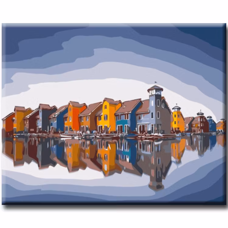 Paint By Numbers Seaside Houses 40x50