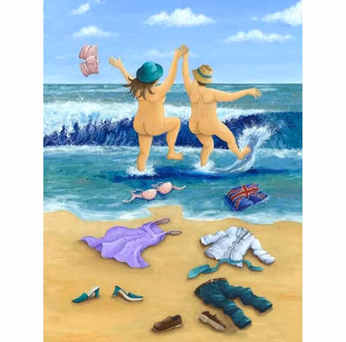 Diamanttavla Nakenbad 40x50