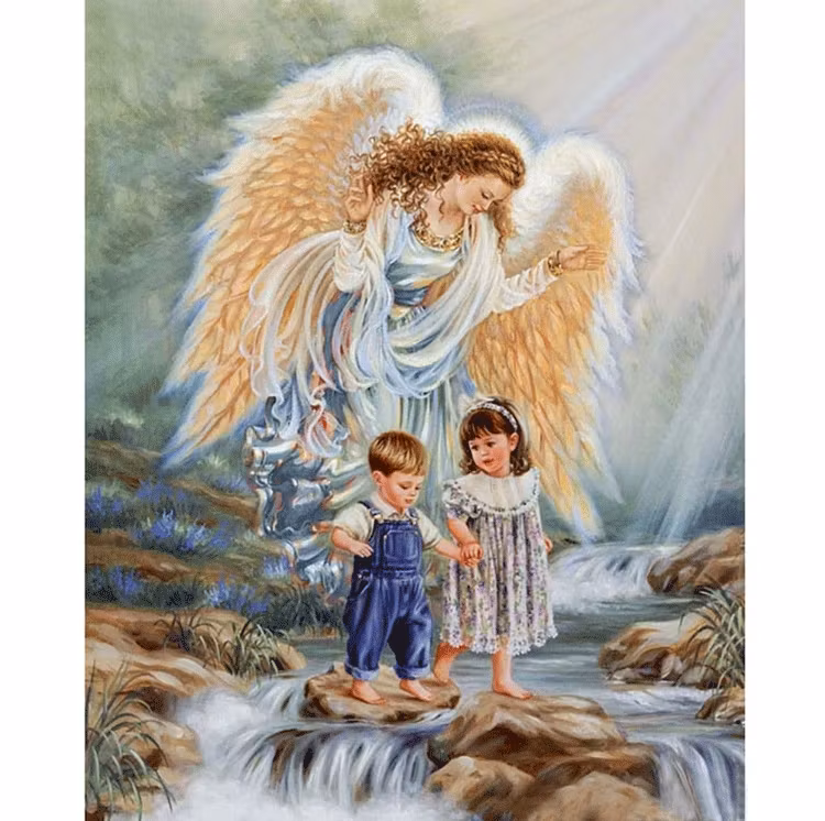 Diamanttavla (R) Angel And Children 40x50 - Leveranstid 1-3 Dagar