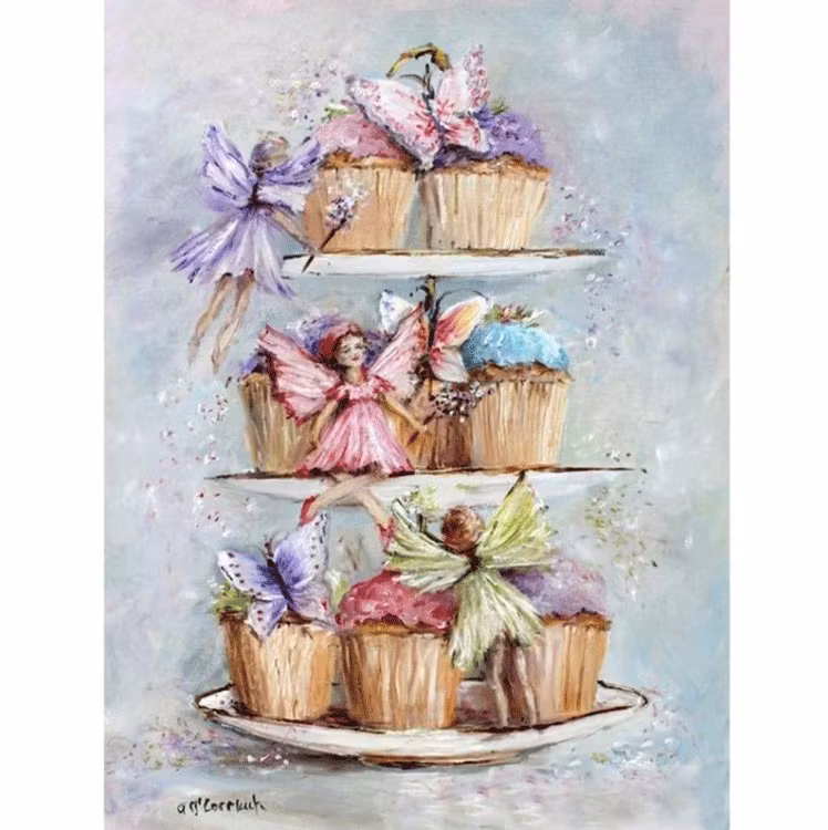 Diamanttavla Fairy Cupcake 40x50