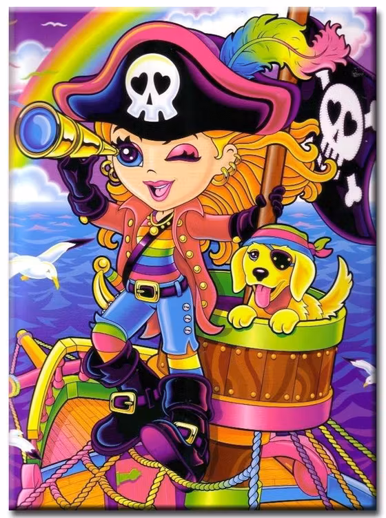 Diamanttavla (R) Pirategirl And Dog 40x50